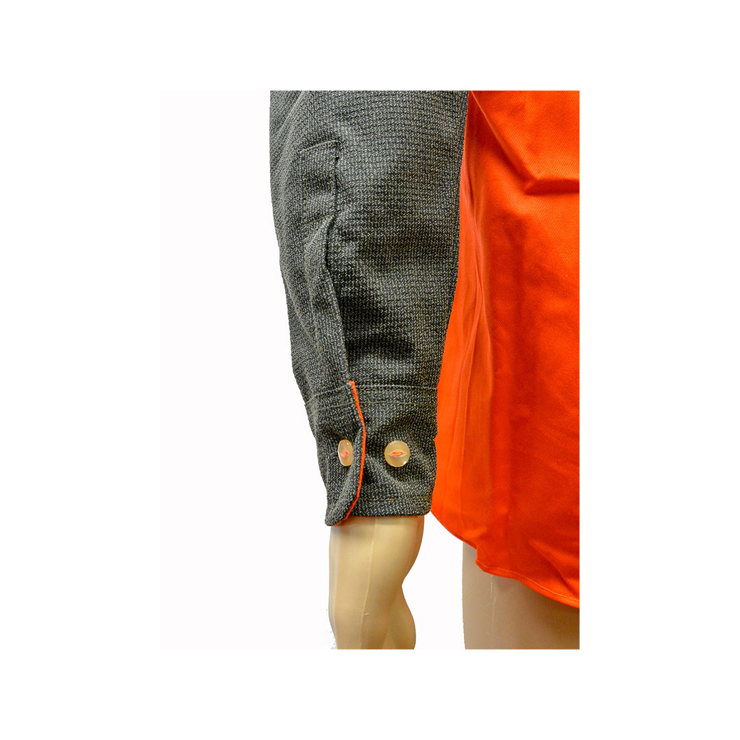 Camicia in cotone arancione con maniche in Kevlar