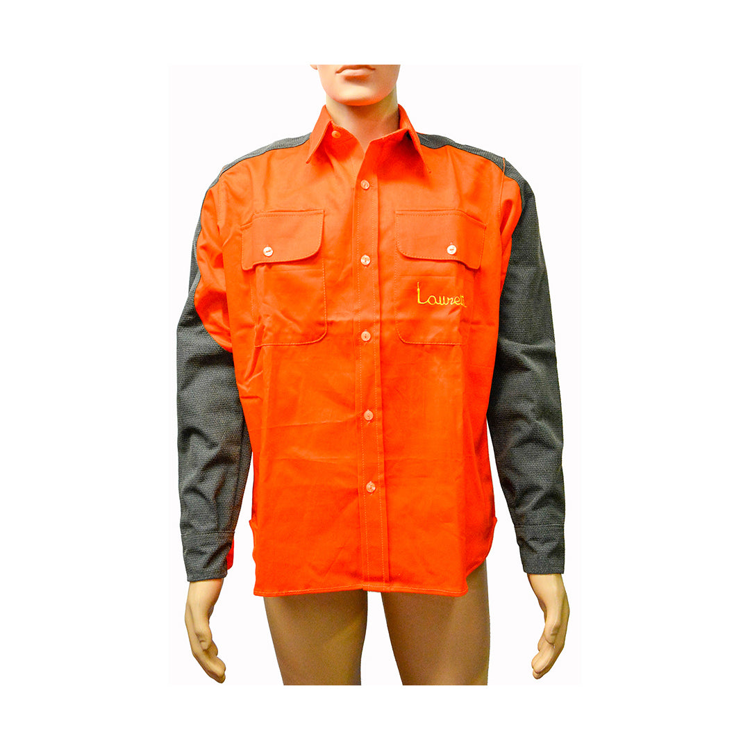 Camicia in cotone arancione con maniche in Kevlar