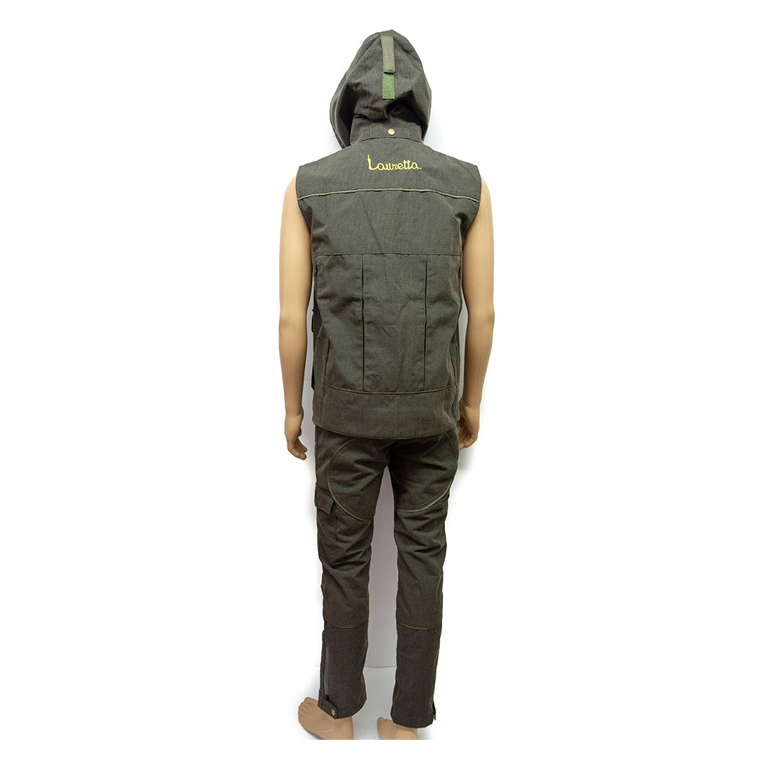 Completo Gilet e pantaloni Kevlar con inserti verdi