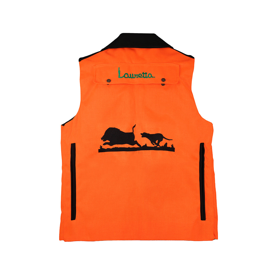 Gilet in cordura antistrappo con cane in seguita su cinghiale