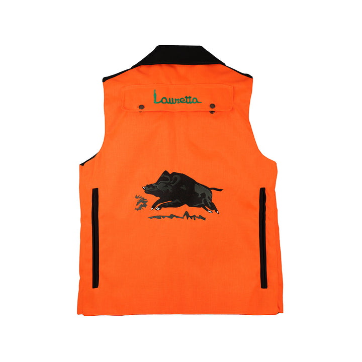 Gilet in cordura antistrappo con cinghiale in corsa