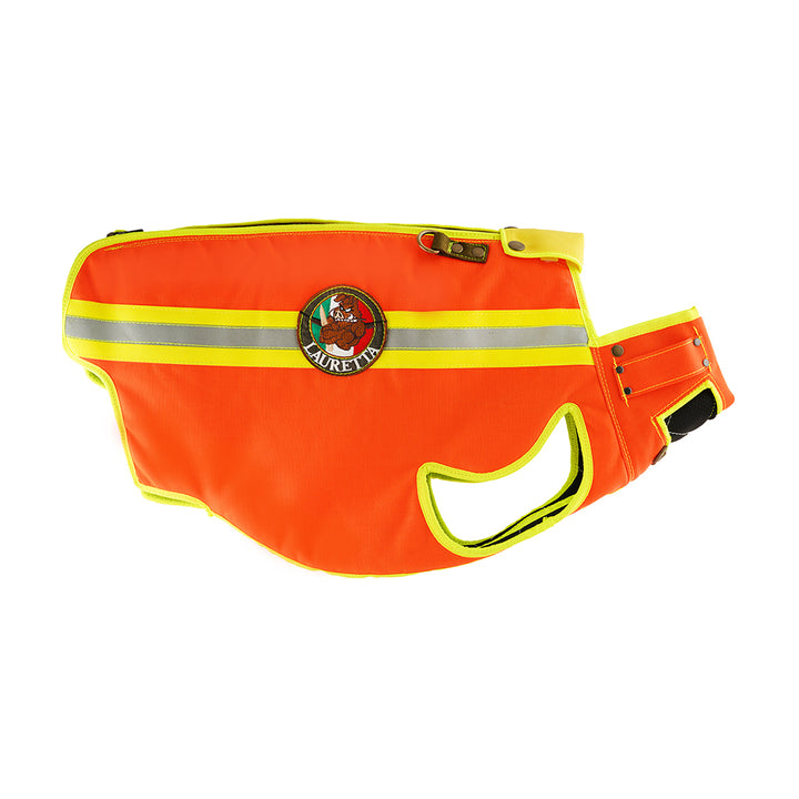 Giubbetto anticinghiale arancio fluo bande gialle